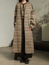 INTO THE EAST 2025 Autumn/Winter Green and Brown Blended Plaid Duffle Vest/Blended Hooded Jacket/Coat ITE-E1DGAW143GBR20CO-LZ Coat (E1DGAW139GBR20VE)
